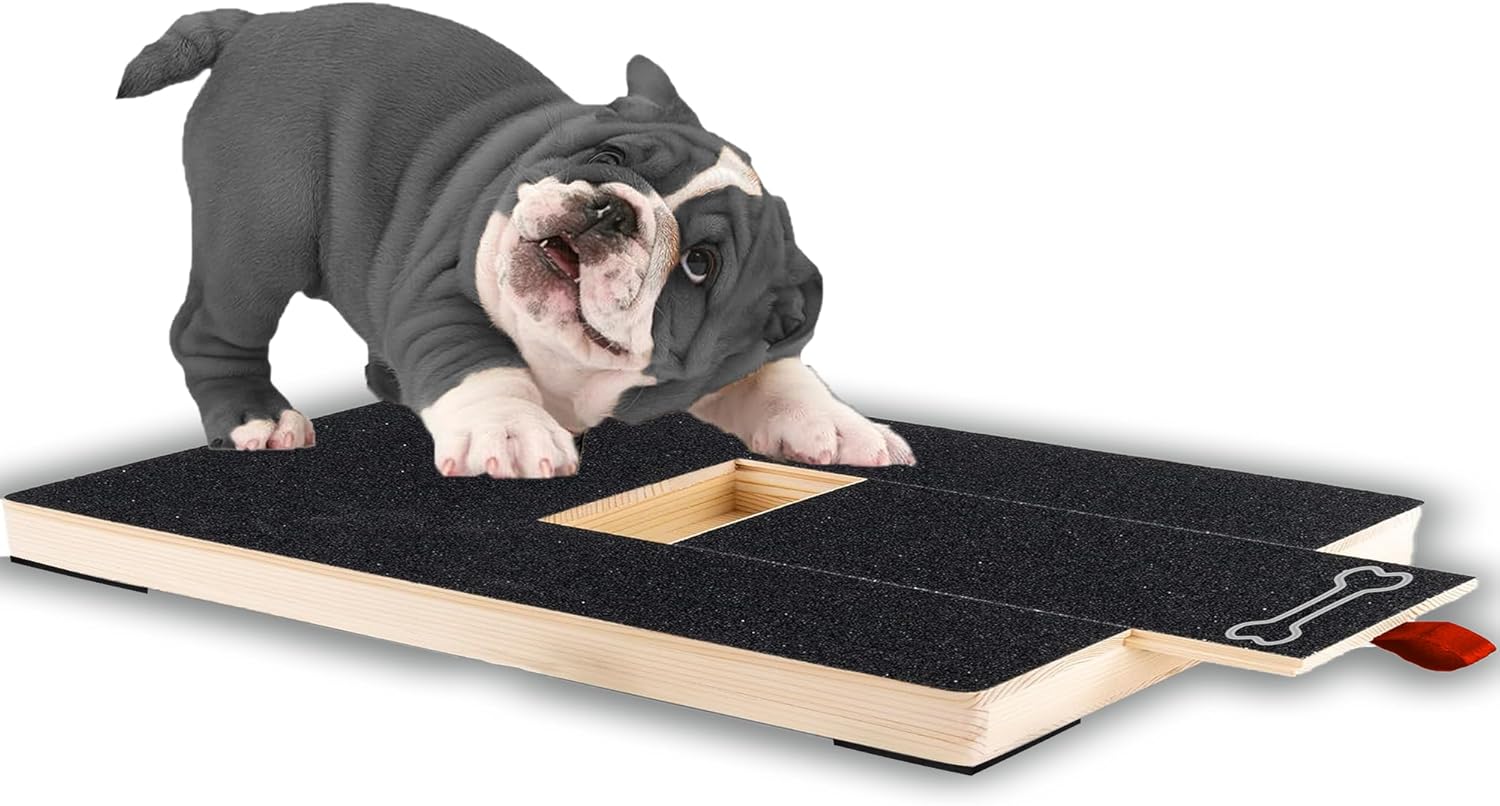 Dog Scratch Board for Nails, Stress Free Dog Nail Scratch Board with Built-in Snack Box, Puppy Nail Grinding Pad for Sturdy Dog Paws